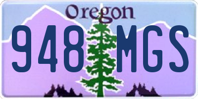 OR license plate 948MGS