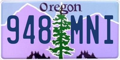 OR license plate 948MNI