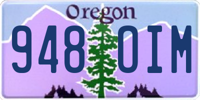 OR license plate 948OIM