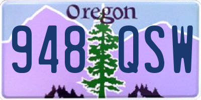 OR license plate 948QSW