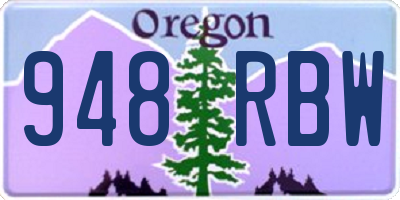OR license plate 948RBW