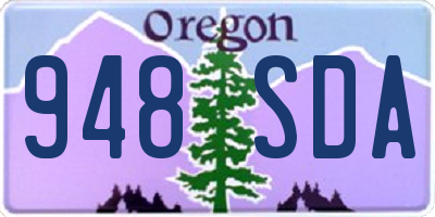 OR license plate 948SDA