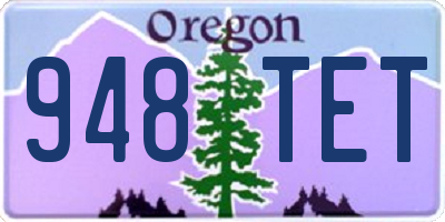 OR license plate 948TET