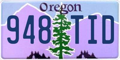 OR license plate 948TID