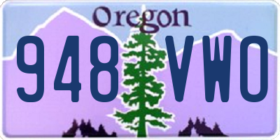 OR license plate 948VWO
