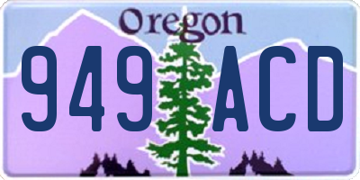 OR license plate 949ACD
