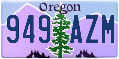 OR license plate 949AZM
