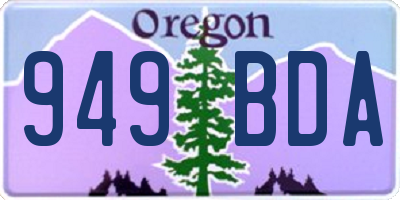 OR license plate 949BDA