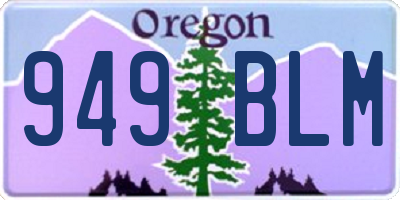 OR license plate 949BLM