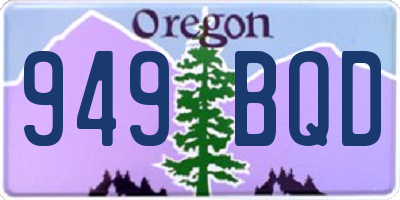 OR license plate 949BQD