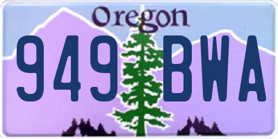 OR license plate 949BWA