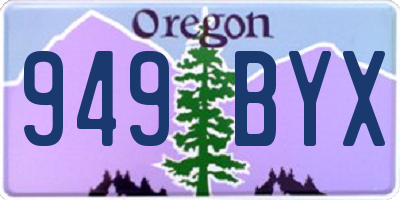 OR license plate 949BYX