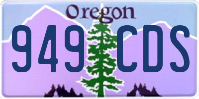 OR license plate 949CDS