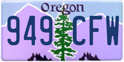 OR license plate 949CFW
