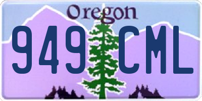 OR license plate 949CML
