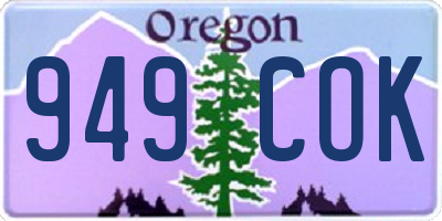 OR license plate 949COK