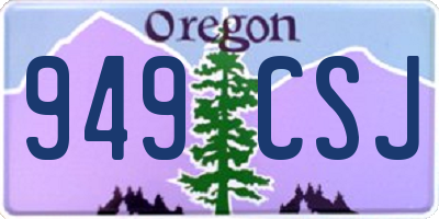OR license plate 949CSJ