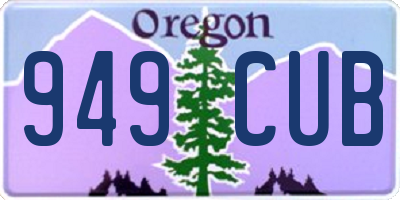 OR license plate 949CUB