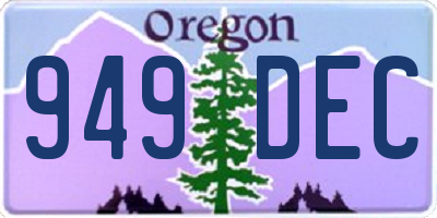 OR license plate 949DEC