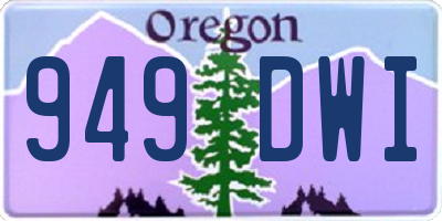 OR license plate 949DWI