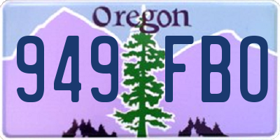 OR license plate 949FBO