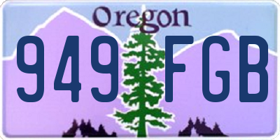 OR license plate 949FGB