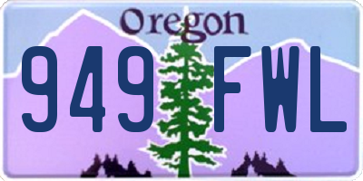 OR license plate 949FWL