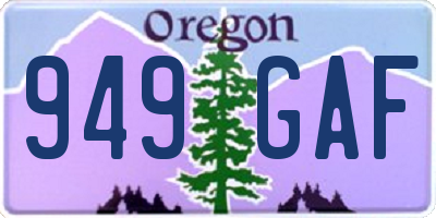 OR license plate 949GAF
