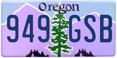 OR license plate 949GSB
