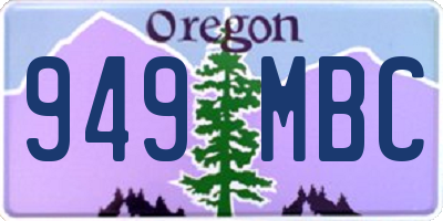 OR license plate 949MBC