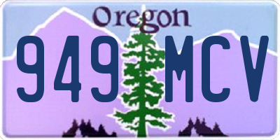OR license plate 949MCV