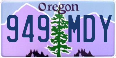 OR license plate 949MDY