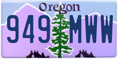 OR license plate 949MWW