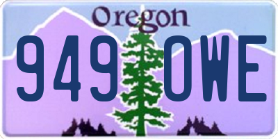 OR license plate 949OWE