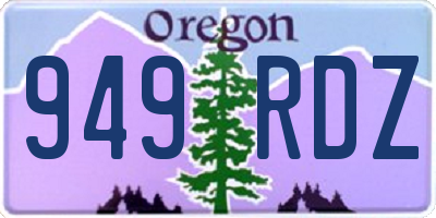 OR license plate 949RDZ