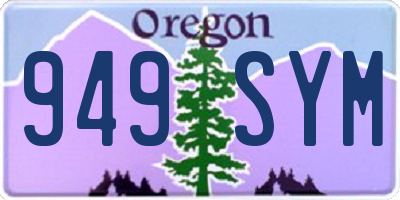 OR license plate 949SYM