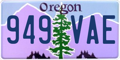 OR license plate 949VAE