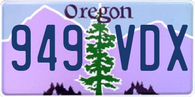 OR license plate 949VDX