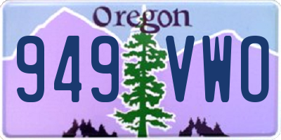 OR license plate 949VWO