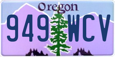OR license plate 949WCV