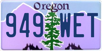 OR license plate 949WET
