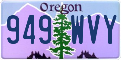 OR license plate 949WVY