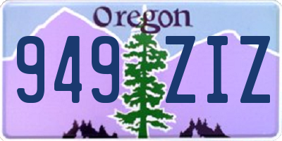OR license plate 949ZIZ