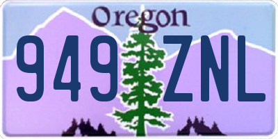 OR license plate 949ZNL