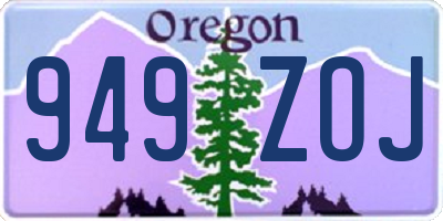 OR license plate 949ZOJ