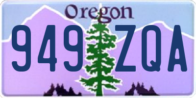 OR license plate 949ZQA