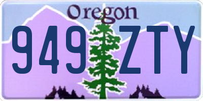 OR license plate 949ZTY