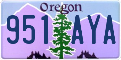 OR license plate 951AYA