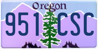OR license plate 951CSC