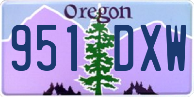 OR license plate 951DXW